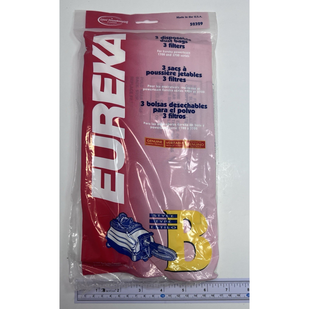 EUREKA Vacuum Cleaner Style B-3 Disposable Dust Bags & 3 Filters #52329 Sealed